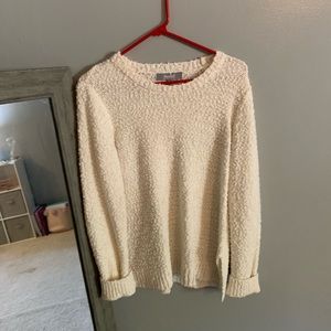 White popcorn sweater